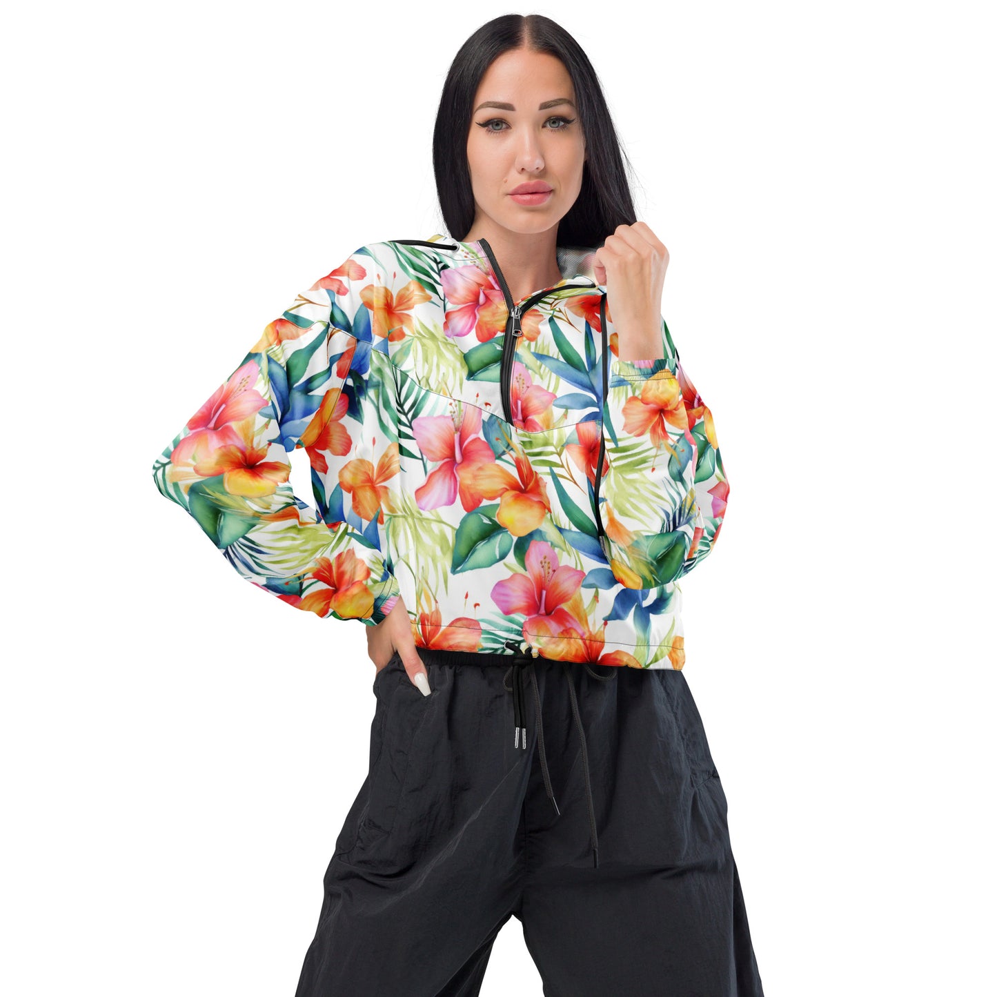 Breeze Color-Blocked Women’s Cropped Windbreaker